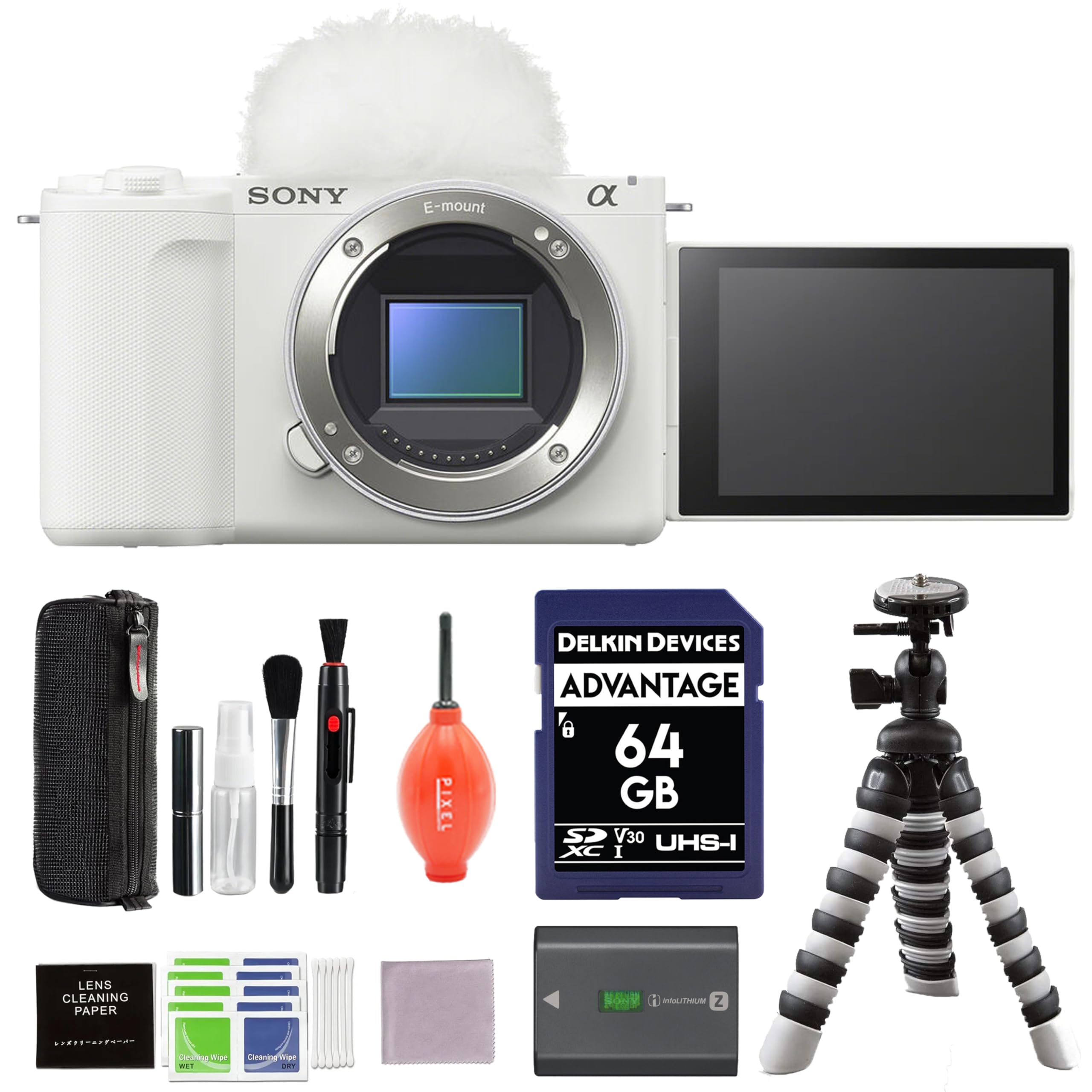 Sony ZV-E10 II Mirrorless Camera White Bundle with Advanced