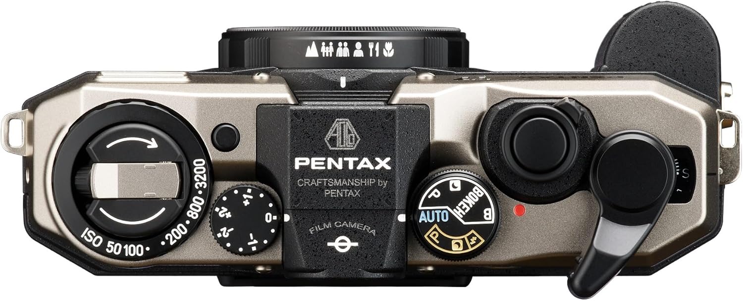 Pentax 17 Dark Silver 35mm Film Camera w/ Extra Accessories