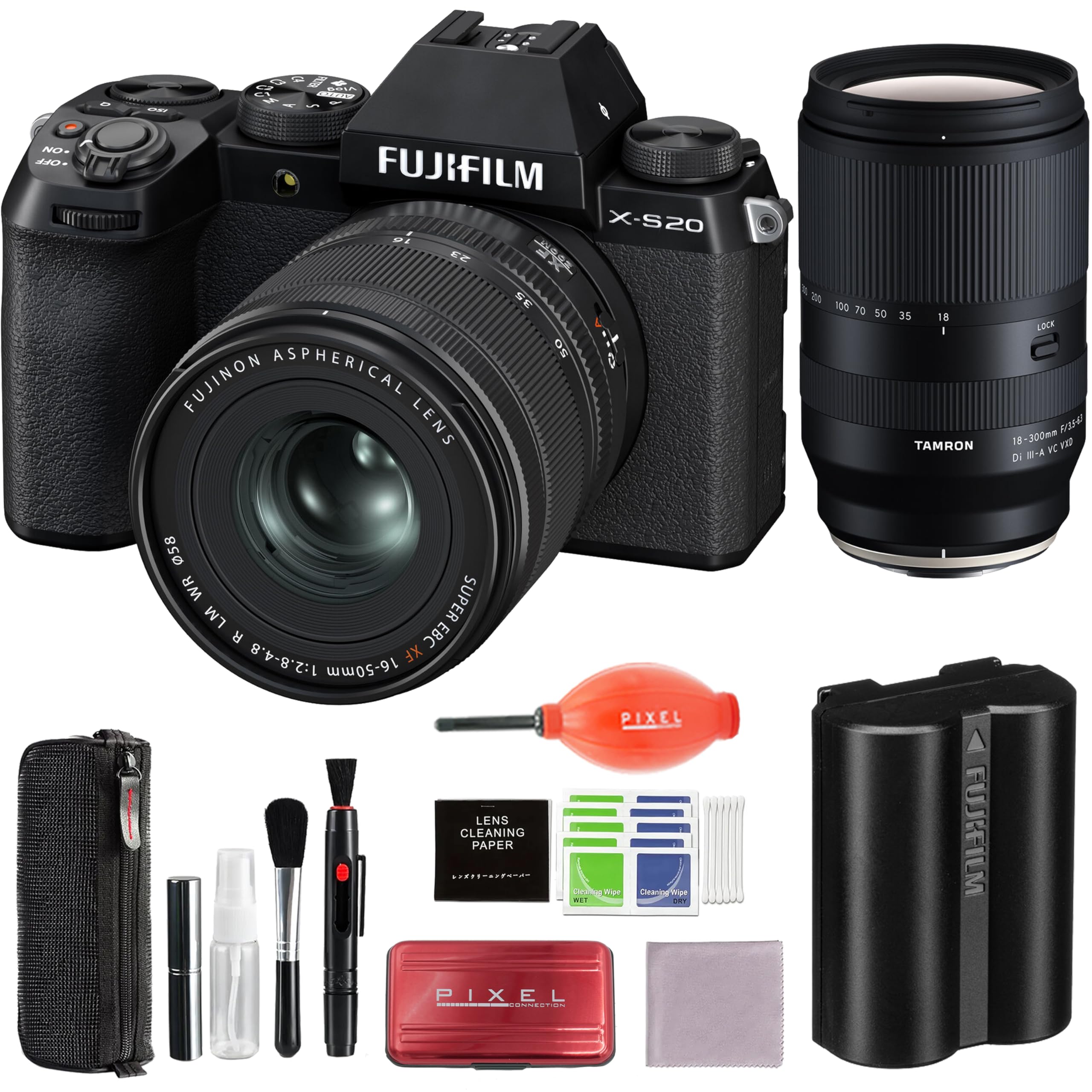 Fujifilm X-S20 Camera w/ XF 16-50mm f/2.8-4.8 & Tamron 18-300mm f